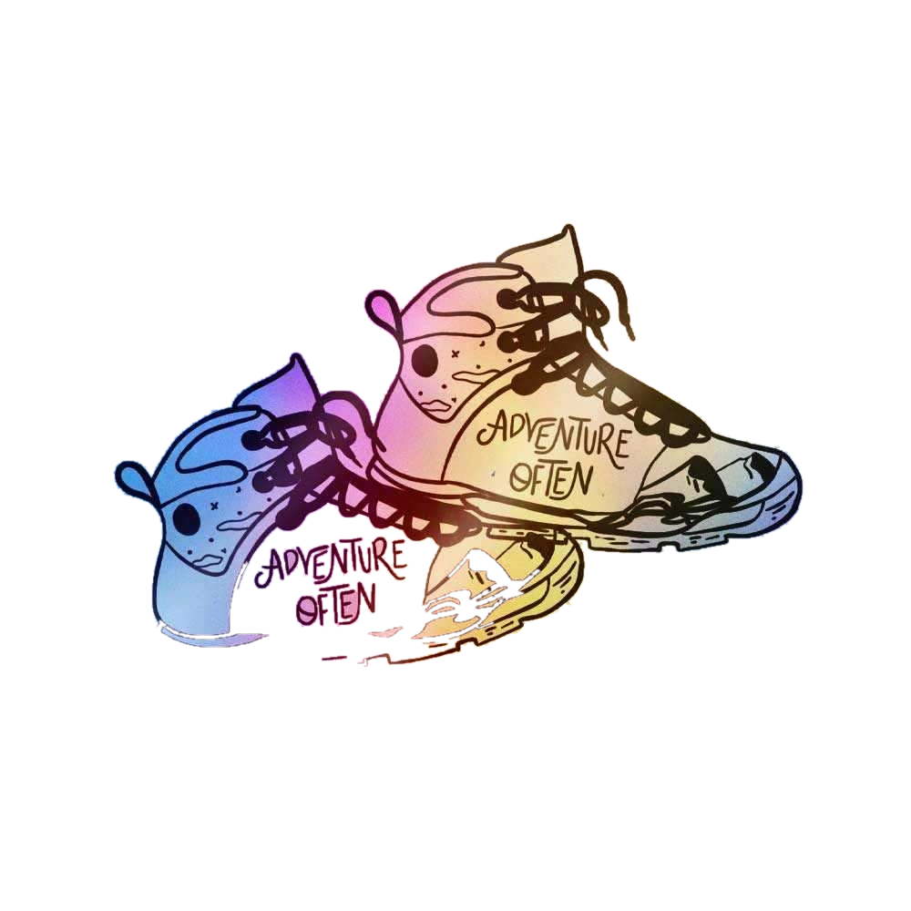Adventure often Holographic Stickers